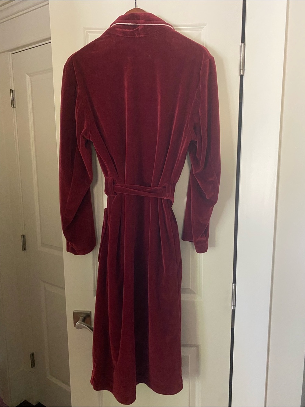 Sears Men's Velvet Robe in Burgundy